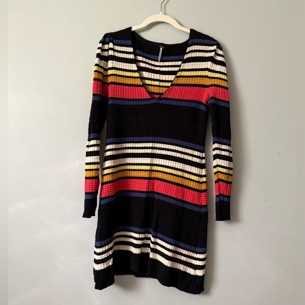 Free People Gidget Puff Sleeve Stripe Sweater Dress